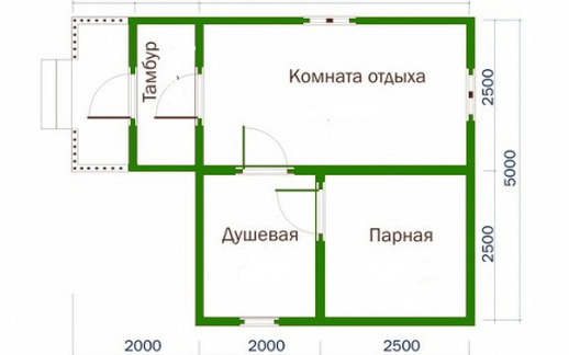 Проект баня  из бруса 5х6,5