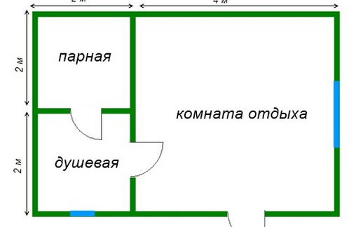 Проект баня из бруса 6х4