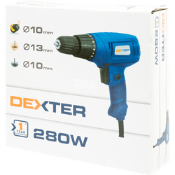 Дрель-шуруповерт сетевая Dexter Z1J-HW-10 280 Вт