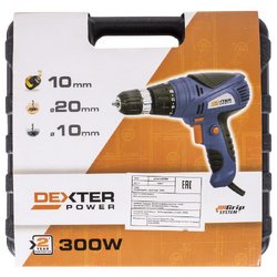 Дрель-шуруповерт сетевая Dexter Power J1Z-HW06-10 300 Вт