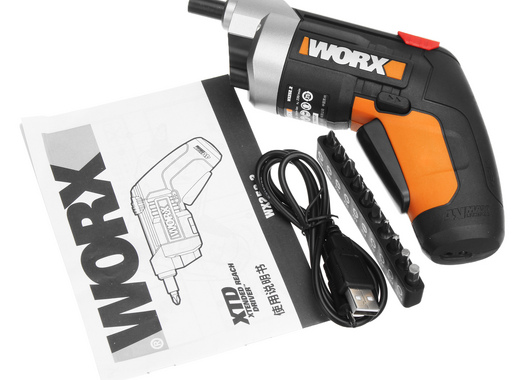 Отвертка аккумуляторная WORX WX252 4V XTD, 4 В Li-ion, комплект бит 10 шт