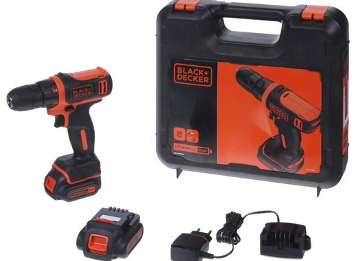 Дрель-шуруповерт аккумуляторная Black&Decker BDCDD12 10.8 В Li-ion, 2х1.5 Ач