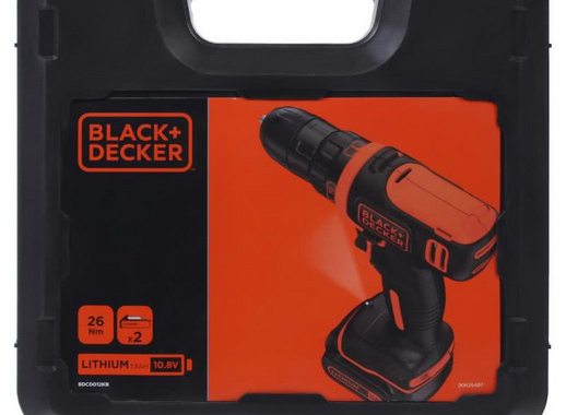 Дрель-шуруповерт аккумуляторная Black&Decker BDCDD12 10.8 В Li-ion, 2х1.5 Ач