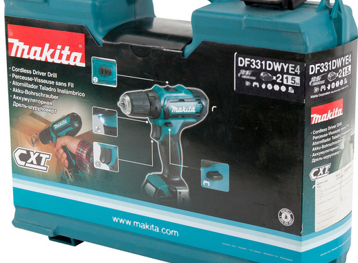 Аккумуляторная дрель-шуруповерт Makita DF331DWYE4 10.8В Li-ion ,2х1.5Ач