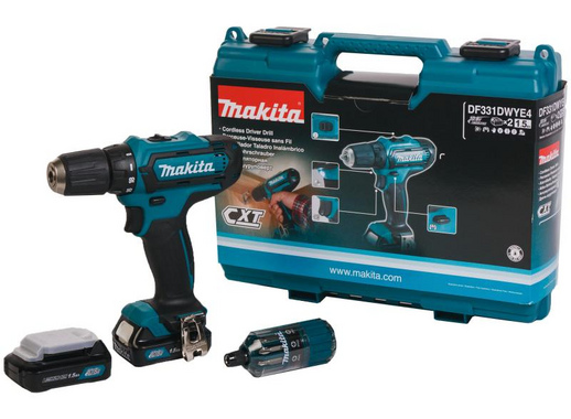 Аккумуляторная дрель-шуруповерт Makita DF331DWYE4 10.8В Li-ion ,2х1.5Ач