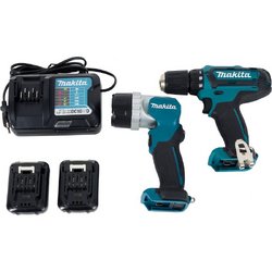 Аккумуляторная дрель-шуруповерт Makita DF331DWYL1 12В Li-ion, 2х1.5 Ач, с фонарём