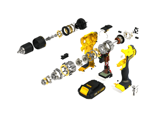 Дрель-шуруповерт аккумуляторная Dewalt DCD780C2 18 В Li-ion, 2х1.5 Ач