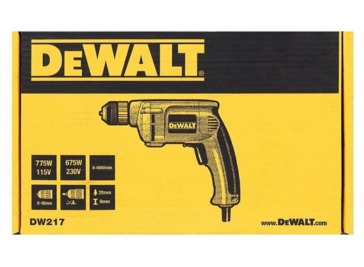 Дрель сетевая безударная Dewalt DW217, 701 Вт