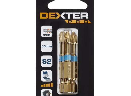 Набор бит Dexter Pro, PZ, 50 мм, 3 шт.