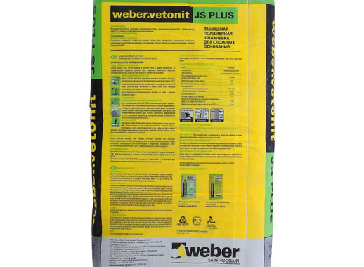 Шпаклёвка Weber Vetonit JS Plus, 20 кг