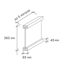 Балка ICJ-360W 65x45 мм брус сухой строганный