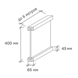 Балка ICJ-400W 65x45 мм брус сухой строганный