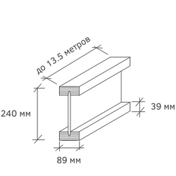 Балка ICJ-240L - 89 мм 89х39 мм LVL брус