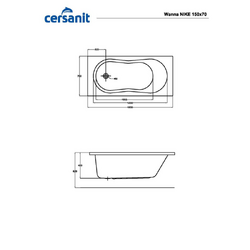 Ванна акриловая прямоугольная CERSANIT NIKE 150x70 см