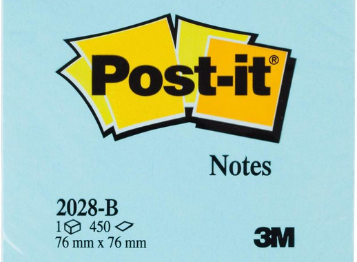 Стикеры Post-it Original 76х76 мм пастельные 5 цветов (1 блок, 450 листов) 2028-B