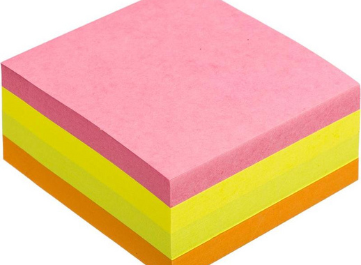 Стикеры Post-it Basic 76х76 мм неоновые 4 цвета (1 блок, 400 листов)