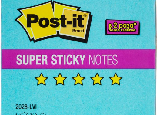 Стикеры Post-it Super Sticky Love is 76x76 мм неоновые 3 цвета (1 блок, 360 листов)