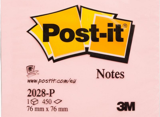 Стикеры Post-it Original 76х76 мм пастельные 5 цветов (1 блок, 450 листов) 2028-P