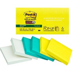 Стикеры Z-сложения Post-it Super Sticky 76х76 мм неоновые 3 цвета для диспенсера (6 блоков по 90 листов)