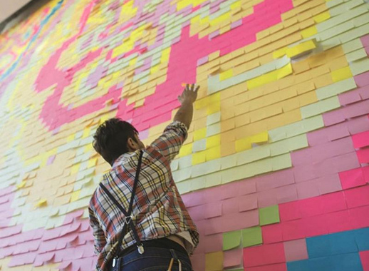 Стикеры Post-it Original Зима 51х51 мм неоновые 3 цвета (1 блок, 400 листов)