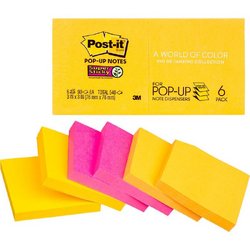 Стикеры Z-сложения Post-it Super Sticky 76х76 мм неоновые 2 цвета для диспенсера (6 блоков по 90 листов)