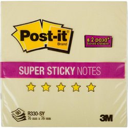 Стикеры Z-сложения Post-it Super Sticky 76х76 мм пастельные желтые для диспенсера (1 блок, 90 листов)