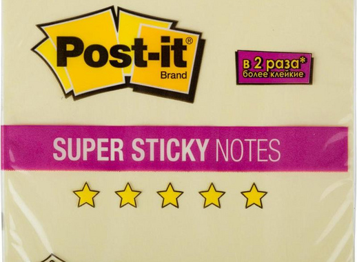 Стикеры Z-сложения Post-it Super Sticky 76х76 мм пастельные желтые для диспенсера (1 блок, 90 листов)