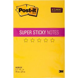 Стикеры Post-it Super Sticky 150х228 мм неоновые желтые (1 блок, 90 листов)