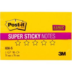 Стикеры Post-it Super Sticky 76х51 мм неоновые желтые (1 блок, 90 листов)