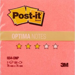 Стикеры Post-it Original Лето 76x76 мм неоновые розовые (1 блок, 100 листов)