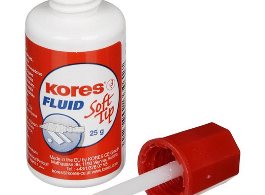 Корректирующая жидкость (штрих) Kores Soft Tip Fluid быстросохнущая 25 мл