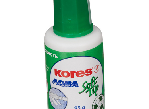 Корректирующая жидкость (штрих) Kores Soft Tip Aqua водная 25 мл