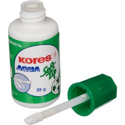 Корректирующая жидкость (штрих) Kores Soft Tip Aqua водная 25 мл