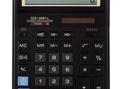 Калькулятор настольный полноразмерный Citizen SDC-888TII 12-разрядный черный