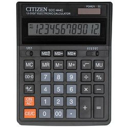 Калькулятор настольный полноразмерный Citizen SDC-444S 12-разрядный черный