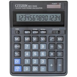 Калькулятор настольный полноразмерный Citizen SDC-554S 14-разрядный черный