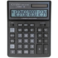 Калькулятор настольный полноразмерный Citizen SDC-414 N 14-разрядный черный