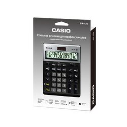 Калькулятор настольный полноразмерный Casio GR-120-W-EP 12-разрядный черный