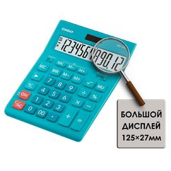 Калькулятор настольный полноразмерный Casio GR-12C-LB 12-разрядный голубой