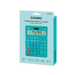 Калькулятор настольный полноразмерный Casio GR-12C-LB 12-разрядный голубой