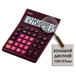 Калькулятор настольный полноразмерный Casio GR-12C-WR 12-разрядный бордовый