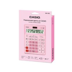 Калькулятор настольный полноразмерный Casio GR-12C-PK 12-разрядный розовый