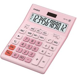 Калькулятор настольный полноразмерный Casio GR-12C-PK 12-разрядный розовый