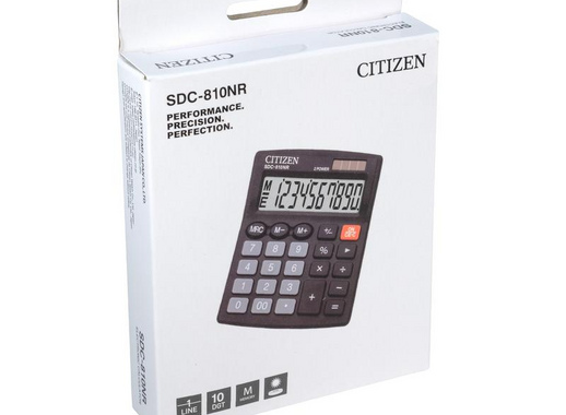 Калькулятор настольный компактный Citizen SDC-810NR 10-разрядный черный