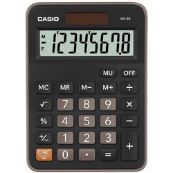 Калькулятор настольный компактный Casio MX-8B 8-разрядный черный