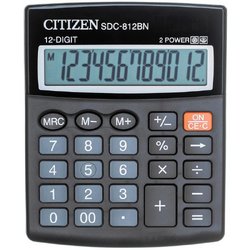 Калькулятор настольный компактный Citizen SDC812BN 12-разрядный черный