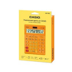 Калькулятор настольный полноразмерный CASIO GR-12C-RG-W-EP 12-разрядный оранжевый