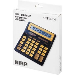 Калькулятор настольный полноразмерный Citizen SDC-888TII Gold 12-разрядный золотистый