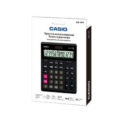 Калькулятор настольный полноразмерный Casio GR-14T-W-EP 14-разрядный черный