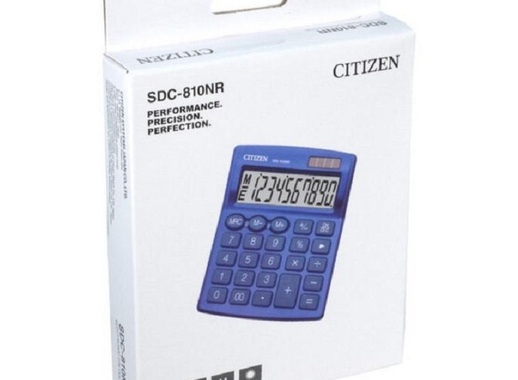 Калькулятор настольный компактный Citizen SDC810NRNVE 10-разрядный синий